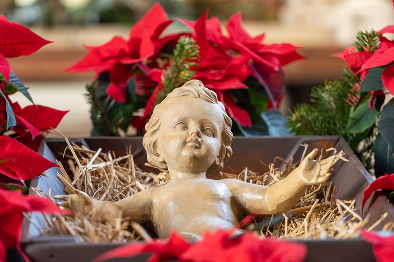 Jesukind in der Krippe / Erzdiözese Wien/ Stephan Schönlaub, Erzdiözese Wien/ Stephan Schön Die Hauptfigur der Weihnachtskrippe ist das Jesuskind. Ein Säugling, der in einem ärmlichen Stall als Notunterkunft im Stroh einer vermutlich nicht sehr sauberen Futterkrippe liegt. Als 'das Christuskind' symbolisiert er Gott, der ohne weltliche Besi