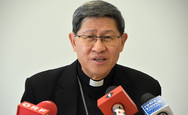 Kardinal Luis Antonio Tagle, Erzbischof von Manila, am 27.3.2019 bei einem Caritas-Pressegespräch in Wien / Kathpress/Gutenbrunner
