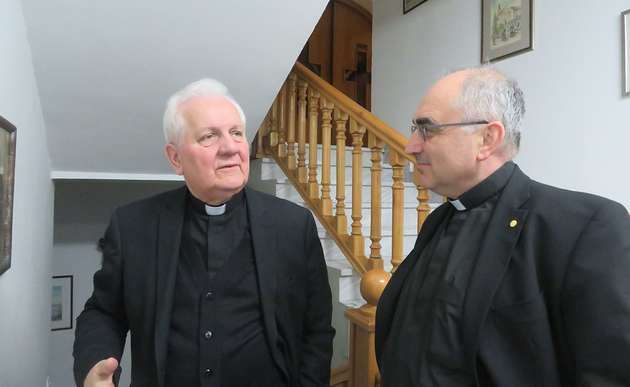 Grazer Bischof Wilhelm Krautwaschl mit dem Bischof von Banja Luka, Franjo Komarica / Caritas Steiermark