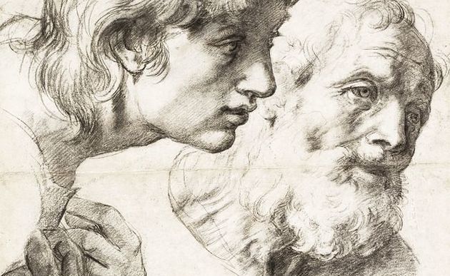 Kopfstudie von Raffael (Ausschnitt) / Ashmolean Museum, University of Oxford