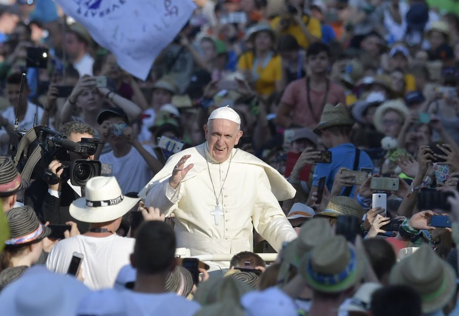 Papst Franziskus beim Ministrantentreffen auf dem Petersplatz / Copyright 2018, KNA (www.kna.de). Alle Rechte vorbehalten Papst Franziskus beim Ministrantentreffen auf dem Petersplatz